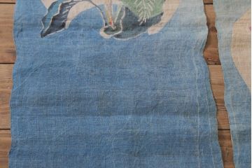 大正昭和初期　古い麻暖簾(のれん、古布)(R-042194)