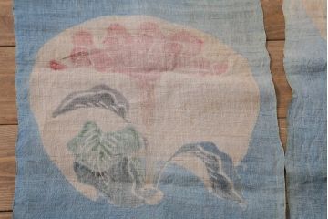 大正昭和初期　古い麻暖簾(のれん、古布)(R-042194)