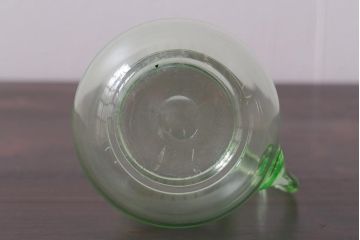 レトロ雑貨　昭和初期　ウランガラス　ピッチャー(水差し、水注、和ガラス)(R-042198)