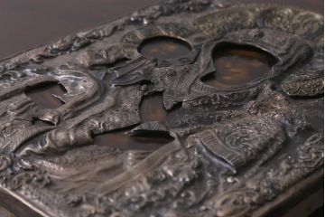 アンティーク雑貨　西洋アンティーク　イコン聖像　マリアとイエスキリスト(宗教美術)(R-042200)