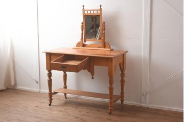 【簡易リペア限定品】アンティーク建具　イギリスアンティーク　パイン材　ドレッサー(鏡台、ミラー、デスク)(R-042211)