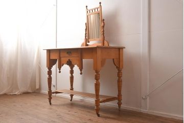 アンティーク家具　イギリスアンティーク　パイン材　ドレッサー(鏡台、ミラー、デスク)(R-042211)