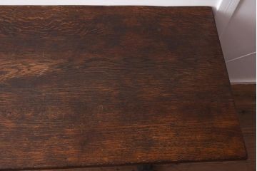 アンティーク家具　イギリスアンティーク　オーク材　バルボスレッグのダイニングテーブル(R-042215)