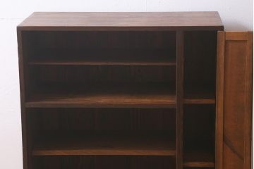 和製アンティーク　昭和初期　引き出し付き!レトロなデザインのアンティーク下駄箱(収納棚、戸棚)(R-042220)