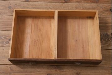 和製アンティーク　昭和初期　引き出し付き!レトロなデザインのアンティーク下駄箱(収納棚、戸棚)(R-042220)