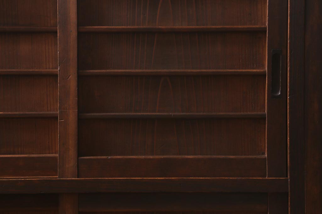 和製アンティーク　昭和初期　引き出し付き!レトロなデザインのアンティーク下駄箱(収納棚、戸棚)(R-042220)