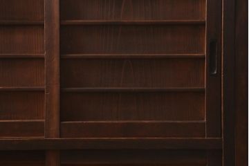 和製アンティーク　昭和初期　引き出し付き!レトロなデザインのアンティーク下駄箱(収納棚、戸棚)(R-042220)