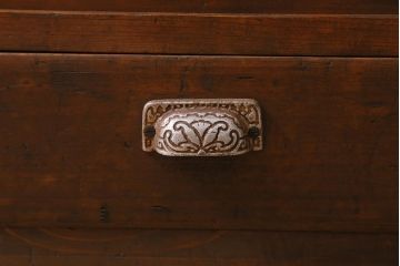 和製アンティーク　昭和初期　引き出し付き!レトロなデザインのアンティーク下駄箱(収納棚、戸棚)(R-042220)