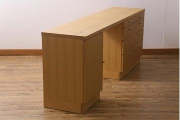 中古　柏木工(KASHIWA・カシワ)　オーク材　カウンターデスク　システムユニット　キャビネット(サイドボード、カウンター、収納棚、チェスト)(R-042221)(定価約27万円)