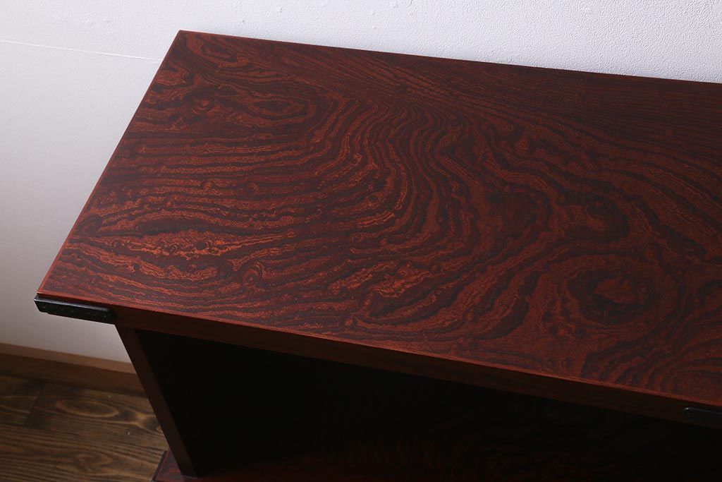 中古　伝統民芸　岩谷堂箪笥　重厚な和の雰囲気漂う飾り棚付きサイドボード(収納箪笥)(R-042225)