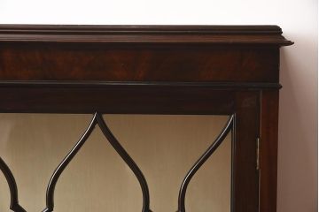 アンティーク家具　イギリスアンティーク　マホガニー材　エレガントな佇まいが魅力のガラスキャビネット(ガラスケース、陳列棚、ショーケース)(R-042233)