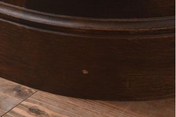 ヴィンテージ家具　特注品!　オーク材使用のオーバルガラスケース(Rガラス、陳列棚、ショーケース、飾り棚、ビンテージ、曲げガラス)(R-042235)