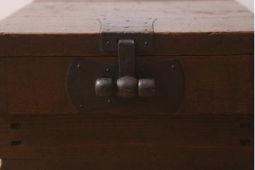アンティーク雑貨　古民具・骨董　明治大正期　風情あふれる佇まいが魅力的な銭箱(銭函)(R-042247)