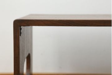 和製アンティーク　指物家具　タモ材　一風変わった造りの折り畳み式文机(座机、在宅用、在宅ワーク、サイドチェスト)(R-042249)