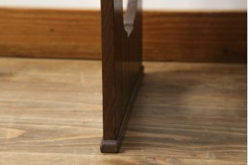 和製アンティーク　指物家具　タモ材　一風変わった造りの折り畳み式文机(座机、在宅用、在宅ワーク、サイドチェスト)(R-042249)