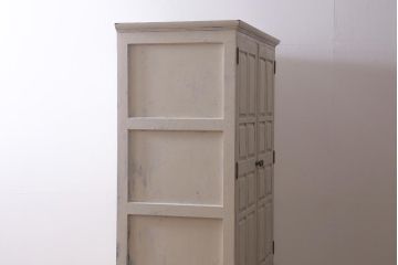 中古　えぞ民芸　えぞインテリア　アンティークペイントを施したワードローブ(チェスト、洋服タンス、キャビネット)(R-042251)