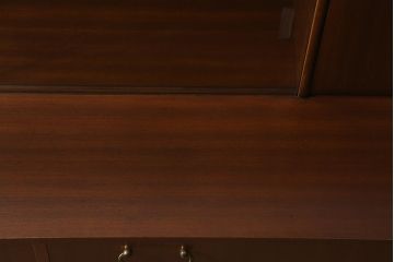 ヴィンテージ家具　イギリス　チーク材　Nathan(ネイサン)　扉が作業台になるキャビネット(収納棚、カップボード、ビンテージ)(R-042252)