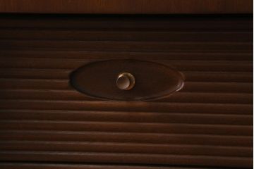 ヴィンテージ家具　イギリス　チーク材　Nathan(ネイサン)　扉が作業台になるキャビネット(収納棚、カップボード、ビンテージ)(R-042252)