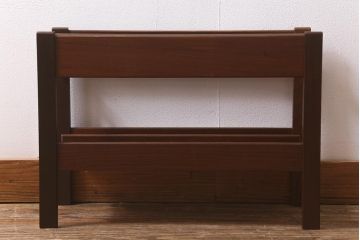 北欧ビンテージ　チーク材　シンプルで合わせやすいマガジンラック(本立て)(R-042254)
