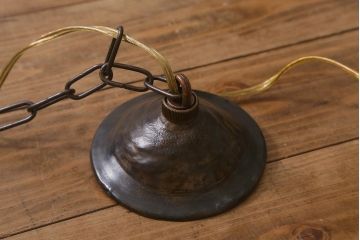 ヴィンテージ照明　ステンドグラス　万華鏡のようなデザインが美しいシャンデリア(天井照明、吊り下げ照明、ビンテージ)(R-042257)