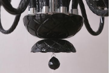 中古　14灯　大人の空間を演出する洗練された黒いシャンデリア(天井照明、吊り下げ照明)(R-042258)