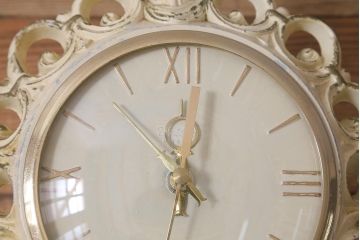 アメリカヴィンテージ　united Clock(ユナイテッドクロック)　アンティークテイストなランプ付き置時計(照明、スタンドライト、ビンテージ)(R-042260)