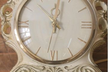 アメリカヴィンテージ　united Clock(ユナイテッドクロック)　アンティークテイストなランプ付き置時計(照明、スタンドライト、ビンテージ)(R-042260)