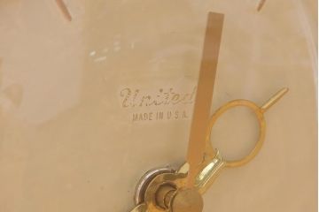 アメリカヴィンテージ　united Clock(ユナイテッドクロック)　アンティークテイストなランプ付き置時計(照明、スタンドライト、ビンテージ)(R-042260)