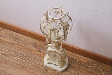 アメリカヴィンテージ　united Clock(ユナイテッドクロック)　アンティークテイストなランプ付き置時計(照明、スタンドライト、ビンテージ)(R-042260)