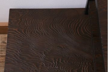 アンティーク家具　指物家具　高級杉材　浮造り仕上げの飾り棚(ディスプレイラック、収納棚、オープンラック)(R-042261)