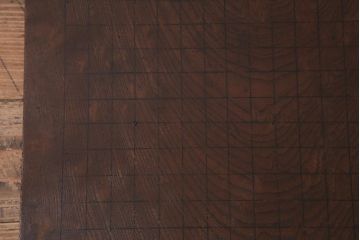 アンティーク雑貨　大正昭和初期　ケヤキ一枚板　古い木の味わいが楽しめる囲碁盤(ディスプレイ雑貨)(R-042262)