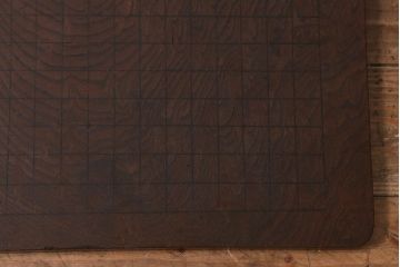 アンティーク雑貨　大正昭和初期　ケヤキ一枚板　古い木の味わいが楽しめる囲碁盤(ディスプレイ雑貨)(R-042262)