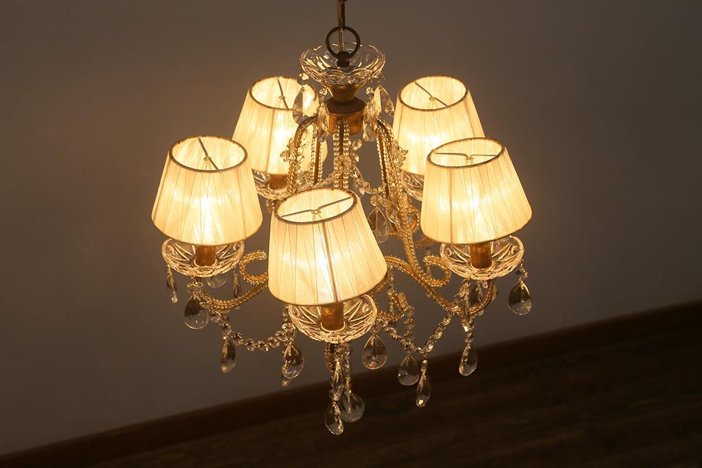 アンティーク電灯傘5品 5264 レトロ 照明器具 電傘 5点⁄ガラス 硝子 プラ 電笠 天井照明 吊り