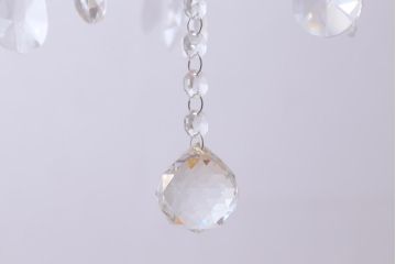 アンティーク照明　ヨーロッパアンティーク　5灯　プリーツのシェードが優しげな雰囲気のシャンデリア(天井照明、吊り下げ照明)(R-042268)