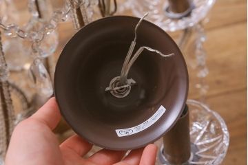 アンティーク照明　ヨーロッパアンティーク　5灯　プリーツのシェードが優しげな雰囲気のシャンデリア(天井照明、吊り下げ照明)(R-042268)