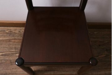 中古　松本民芸家具　艶のある木肌が上品なラダーバックチェア(ダイニングチェア、板座、椅子)(R-042269)
