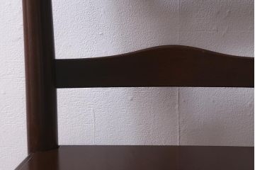 中古　松本民芸家具　艶のある木肌が上品なラダーバックチェア(ダイニングチェア、板座、椅子)(R-042270)