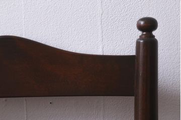 中古　松本民芸家具　艶のある木肌が上品なラダーバックチェア(ダイニングチェア、板座、椅子)(R-042271)