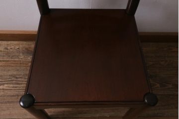 中古　松本民芸家具　艶のある木肌が上品なラダーバックチェア(ダイニングチェア、板座、椅子)(R-042271)