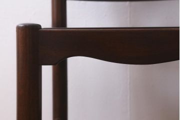 中古　松本民芸家具　艶のある木肌が上品なラダーバックチェア(ダイニングチェア、板座、椅子)(R-042271)
