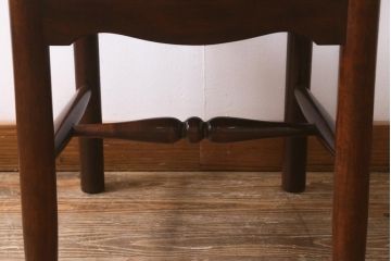 中古　松本民芸家具　艶のある木肌が上品なラダーバックチェア(ダイニングチェア、板座、椅子)(R-042271)