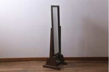 中古　九州民芸家具　和と洋どちらの空間にも馴染む姿見(鏡、ミラー)(R-042274)