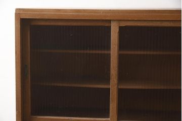 レトロ家具　作業台付き　ナチュラルスタイルにも合う食器棚(収納棚、キャビネット)(R-042278)