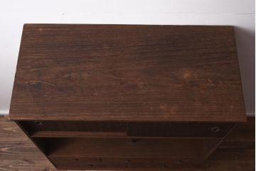 【簡易リペア限定品】アンティーク建具　指物家具　工芸家具　総桐材　桑材の取っ手が施された上手物の茶棚(戸棚)(R-042283)