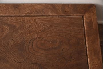 アンティーク家具　総ケヤキ材　天板一枚板　贅沢なつくりの座卓(ローテーブル)(R-042286)