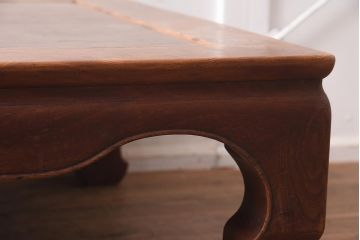 アンティーク家具　総ケヤキ材　天板一枚板　贅沢なつくりの座卓(ローテーブル)(R-042286)
