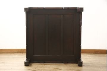 アンティーク家具　紫檀材　時代物　上品な浮き彫り入りの座卓(ローテーブル)(R-042287)