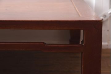 ビンテージ家具　天板一枚板　和空間を高める総ケヤキ材製の座卓(ローテーブル)(R-042288)