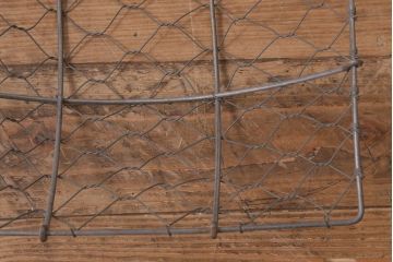 和製アンティーク　昭和初期　昔懐かしの鉄かご(鉄籠、かご、ざる、バスケット)(R-042294)