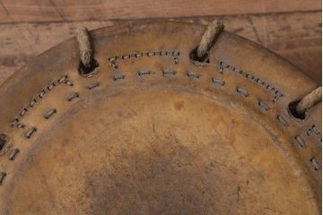 戦前　古い欅刳り貫き締め太鼓(ケヤキ太鼓、和太鼓、和楽器)(R-042297)